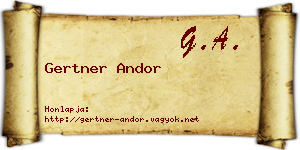 Gertner Andor névjegykártya